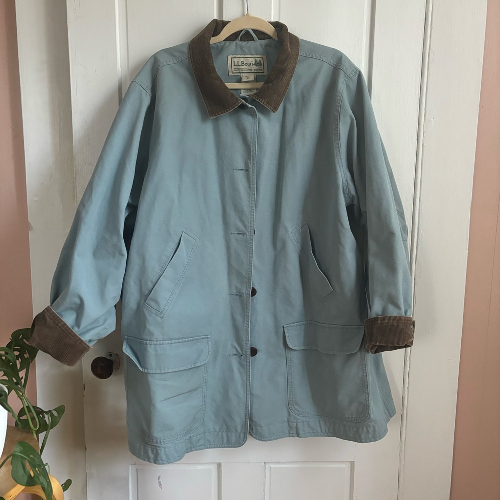 LLBean light blue barn jacket